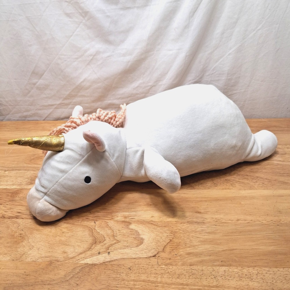 PILLOWFORT Weighted Plush White UNICORN Throw Pillow Target Anxiety Aide 20"x7"